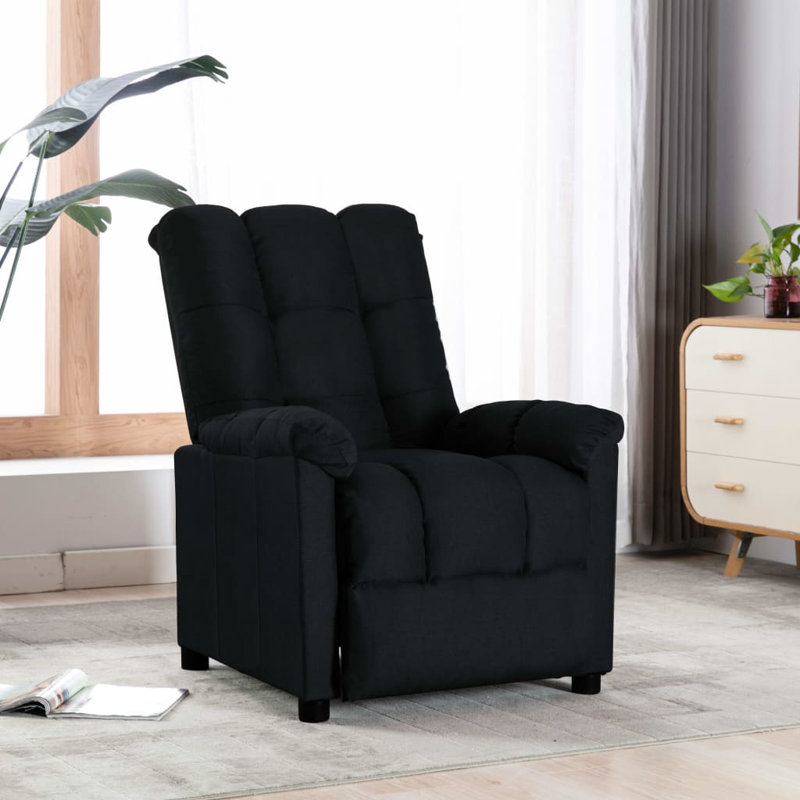 Fauteuil inclinable réglable pour le cinéma maison Adelbrand, 100% polyester noir