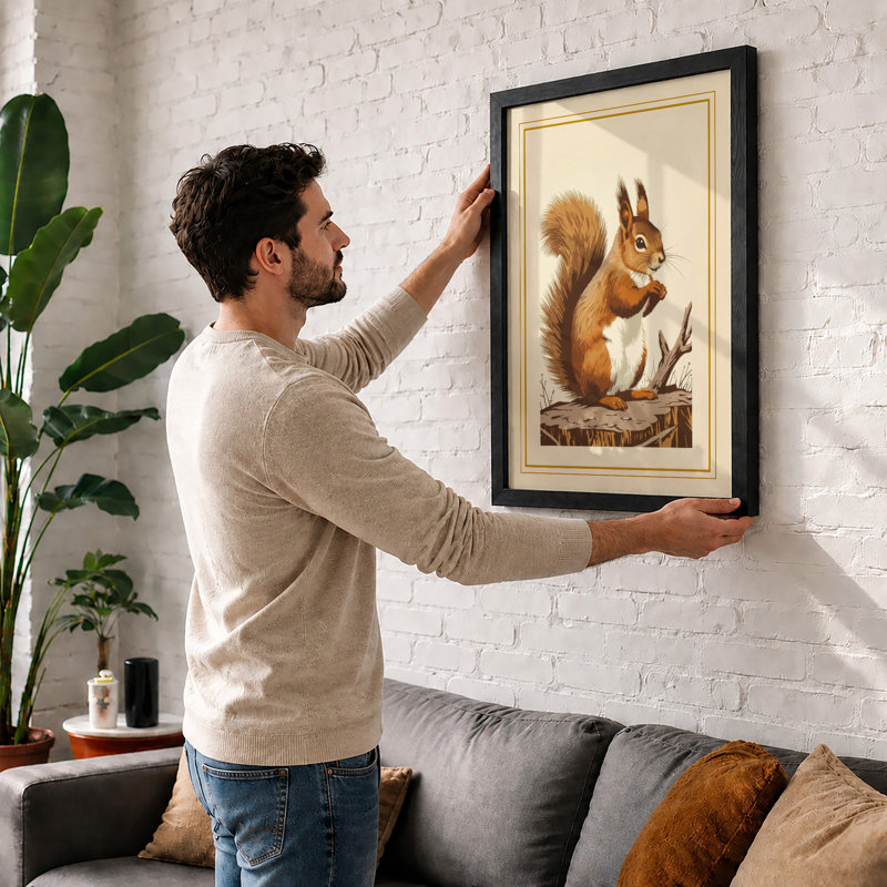 Red Squirrel Portrait Boho - Print, Unframed, A2 - 59.4 x 42.0 cm