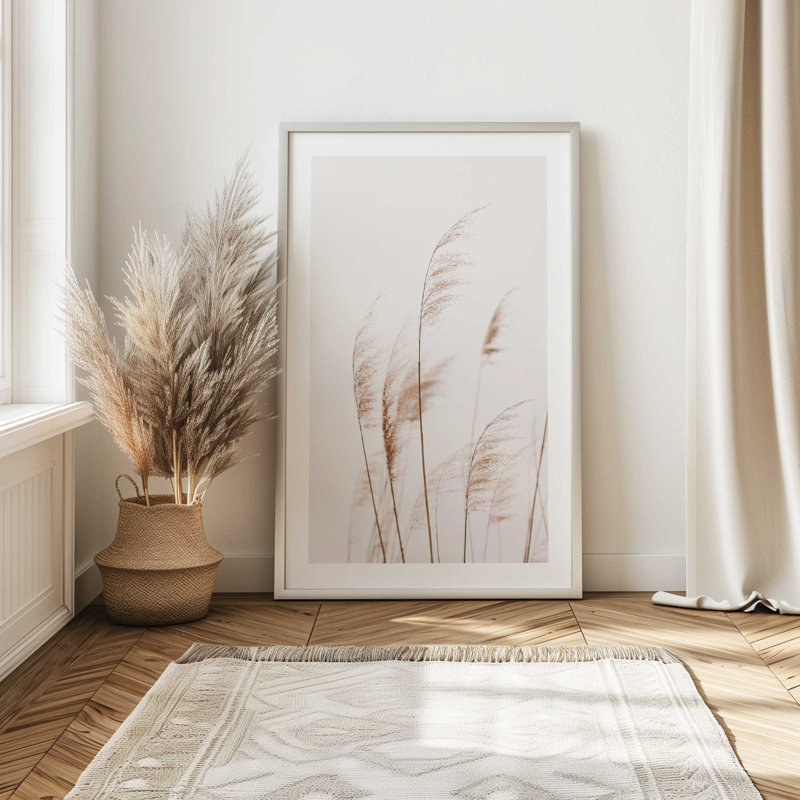 Imprimé caresse du vent, H 17 po x l 13 po x P 1,25 po, Cadre opaque blanc