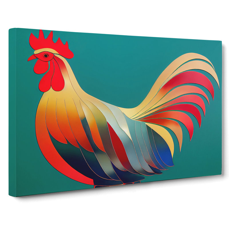 Colourful Rooster Vol.3 - Wrapped Canvas, 35cm H x 50cm W x 3cm D