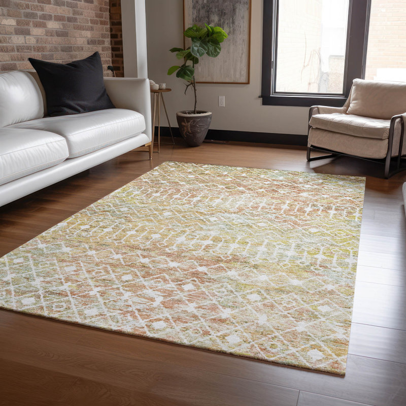 Tapis intérieur / extérieur orange Calandria, 10 pi x 14 pi