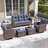 Lark Manor 6 Pieces Patio Furniture Set with Swivel Chairs, Rattan Wicker Rocking Glide Chairs with Ottomans Conversation Set-60551232