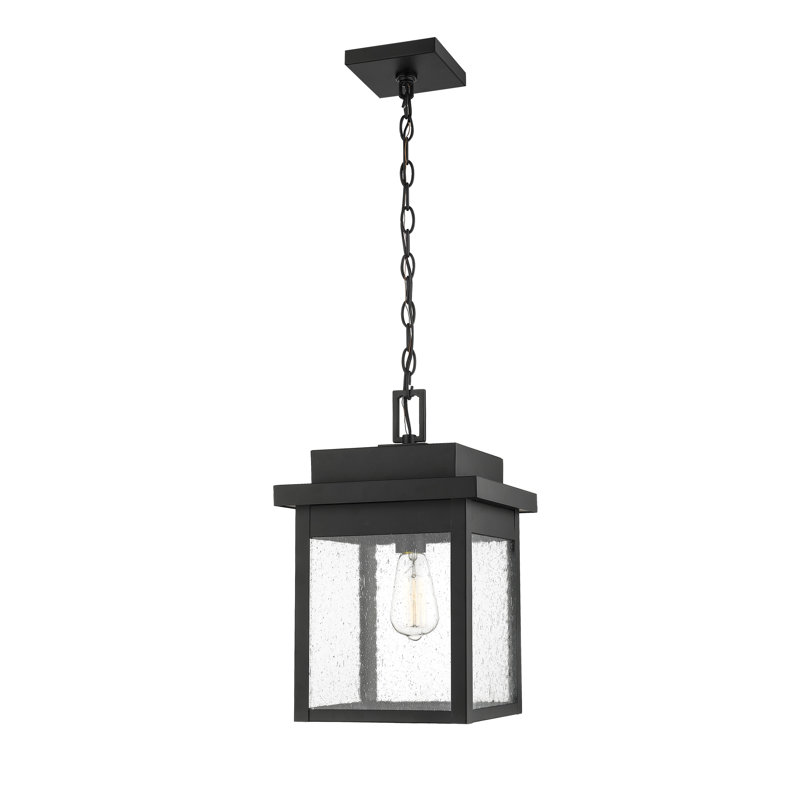 Luminaire suspendu d'extérieur 1 lumière de 11 po de largeur Kéneny, Noir