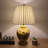Yellow Ceramic Table Lamp Butterfly Flowers LED Blub Included 12"W*12"D*22"H