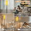 Lampe sur pied solide jaune vif abstrait moderne à intensité variable avec télécommande interrupteur au pied ampoule abat-jour grand poteau d'angle pour salon chambre bureau