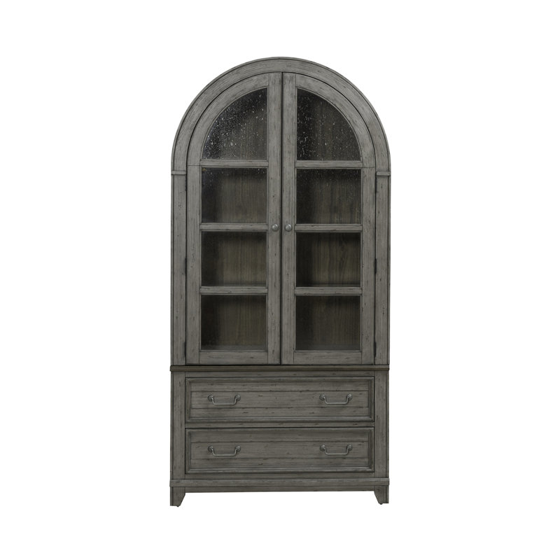 Cogan Curio Cabinet w/ LED Lighting, Riverstone Gray