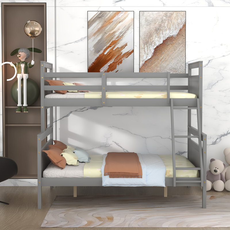 Gunaras Kids Twin Over Full Bunk Bed, Grey