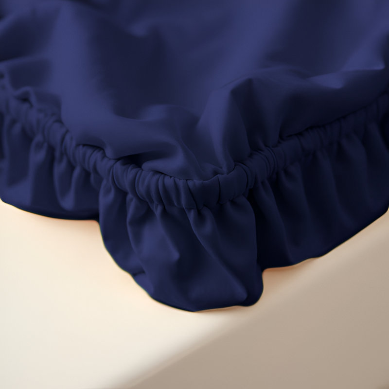 Paul's Microfibre Super Soft Brushed Deep Fitted Bed Sheet, Super King (6'), Navy