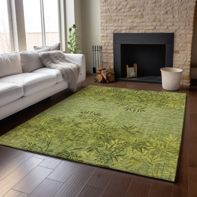 Premium Machine Washable Prisco Olive Rug