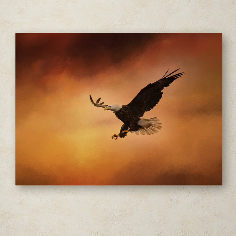 No Fear Eagle Canvas Print in Brown and Beige