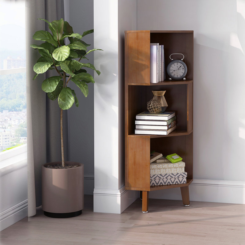 Bibliothèque de rangement en bambou à 3 niveaux, (3 tablettes) H 45,3 po x l 13,8 po x P 13,8 po