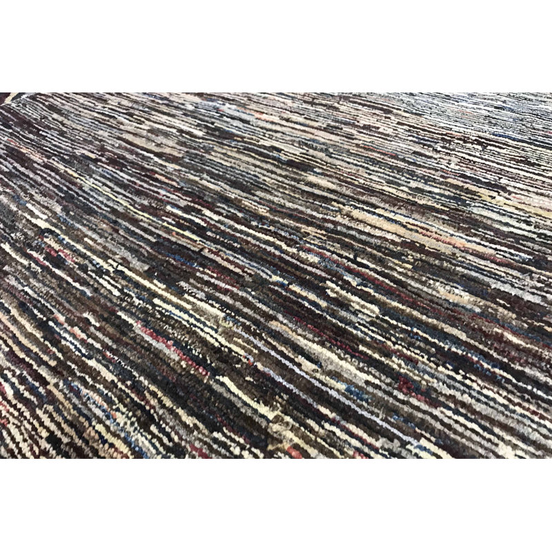 Hand-Knotted High-Quality Brown and Blue Area Rug