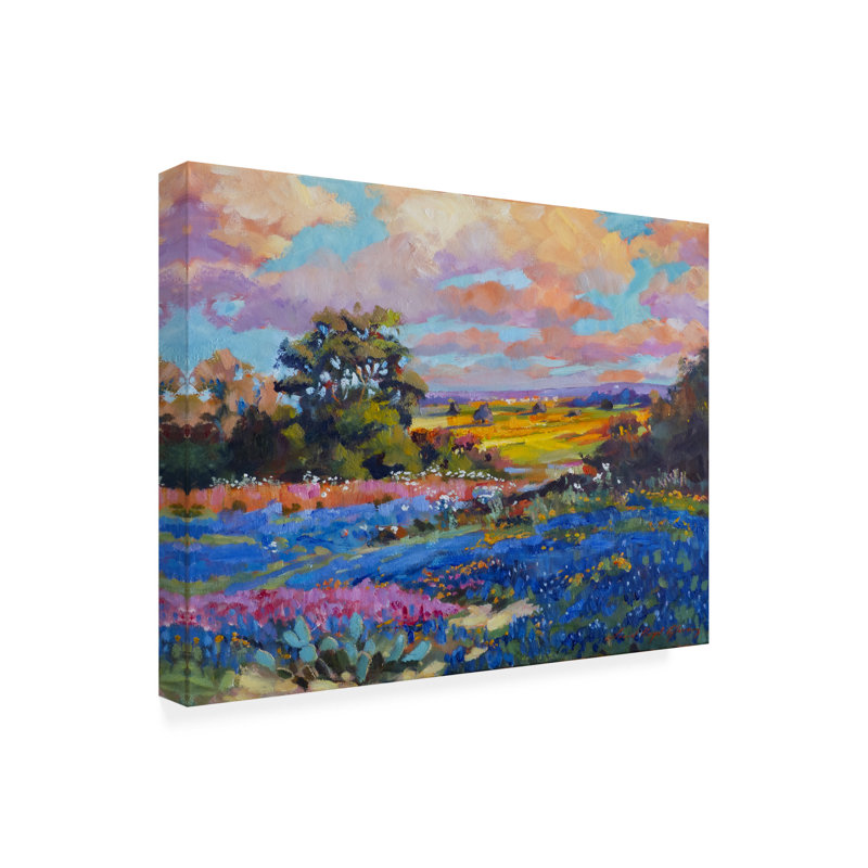 Œuvre de peinture à la bolognique, bolivien, David Lloyd Glover, TEXAS, H 35 po x l 47 po