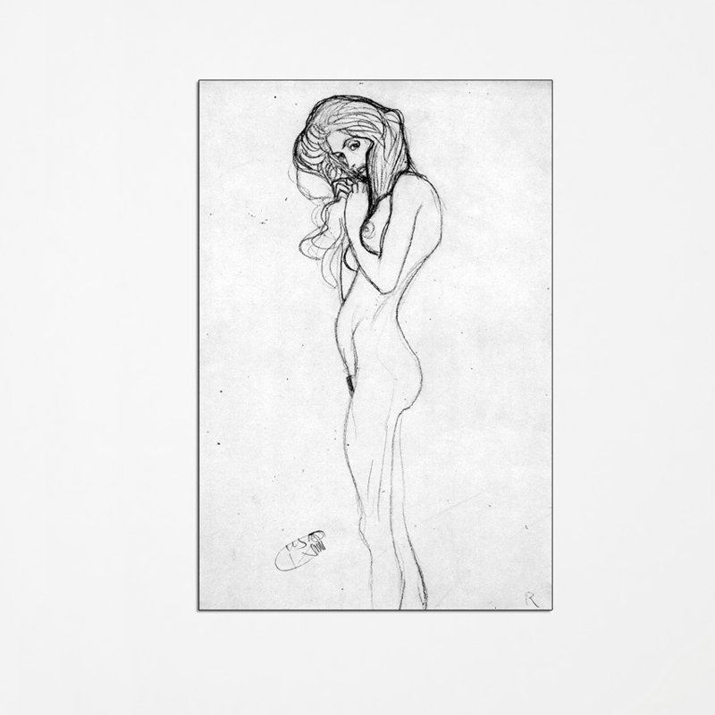 Gustav Klimt - Single Picture Frame Print on Wood, 90cm H x 60cm W x 1.8cm D