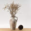 Vase en céramique rustique de style campagnard, vase en terre cuite de 9,25 pouces avec poignée, grands vases en argile neutres pour le salon, la table et la tablette (brun, L)
