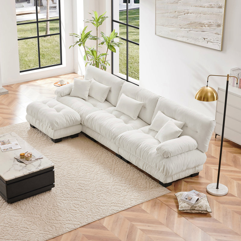 Canapé modulaire Luxury Luxury, Chenille blanche
