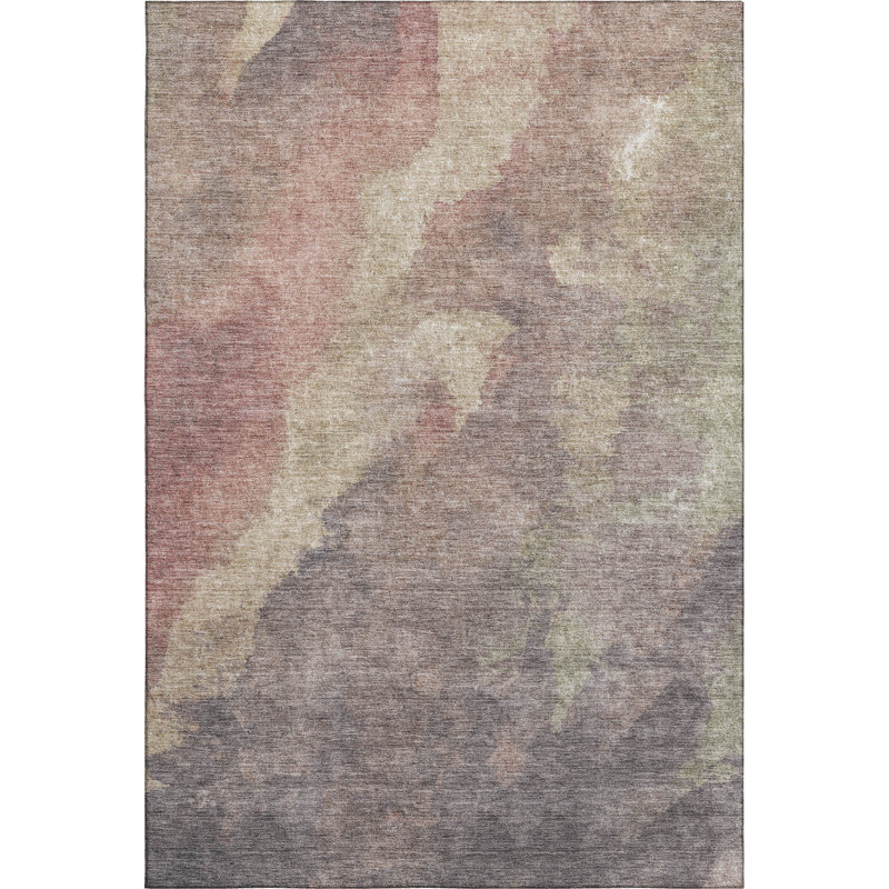 Tapis abstrait lavable à la machine de qualité supérieure Mundell, Rectangle 10 pi x 14 pi