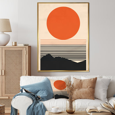 «Minimal Geometric Orange Bold Sunset IV», reproduction sur toile