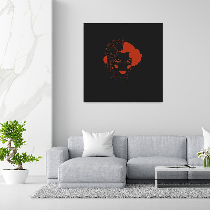 Art contemporain, art gothique dramatique audacieux, H 48 po x l 48 po