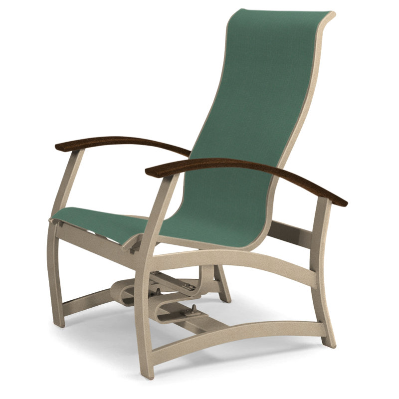 Askar Swivel Powder Coated Aluminum Outdoor Lounge Chair, Textured Desert, Kona P10, Forest Forest Green 22D Sunbrella®