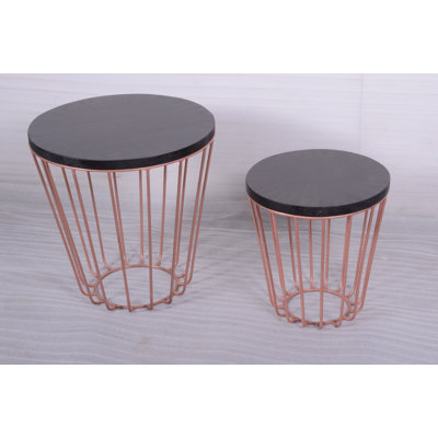 Charlene Solid Wood Top Nesting Tables