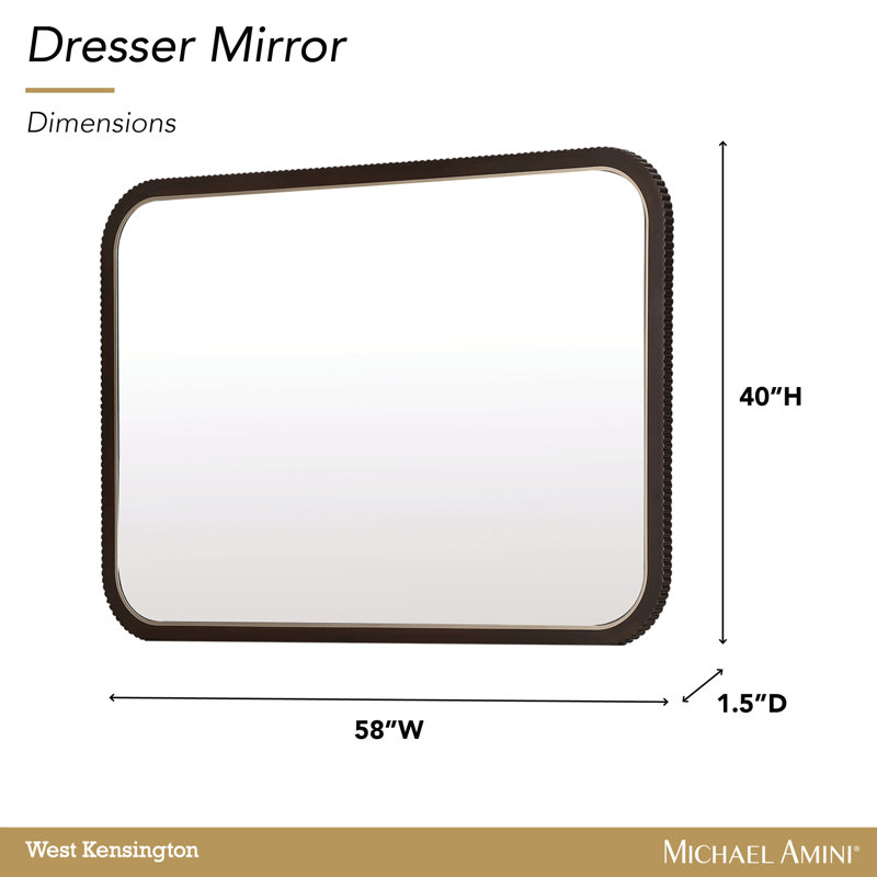 West Kensington Wall Mirror, Espresso Wood