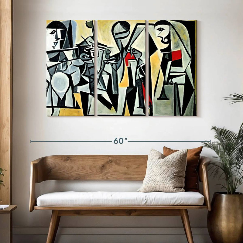 Travailleuses Leisha I - Dans le style de Picasso, H 32 po x l 50 po