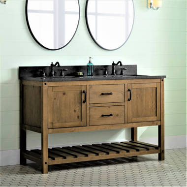 Traveler double sink bathroom vanity 54. Vanities leather