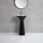 34.62" Tall Ceramic Circular Pedestal Bathroom Sink with Overflow-55036299