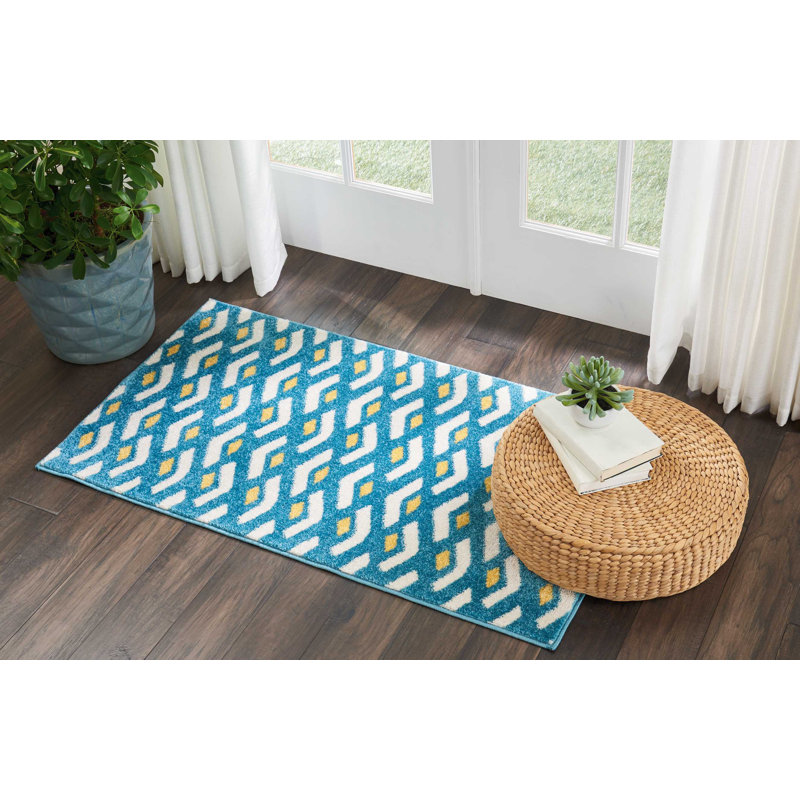 Tapis bleu Cristin Eclectic Bohemian, Rectangle 2 pi 2 po x 3 pi 9 po