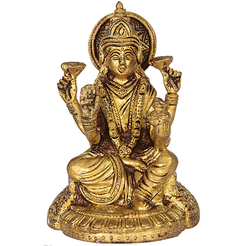 Statue déesse Lakshmi avec pot de richesse