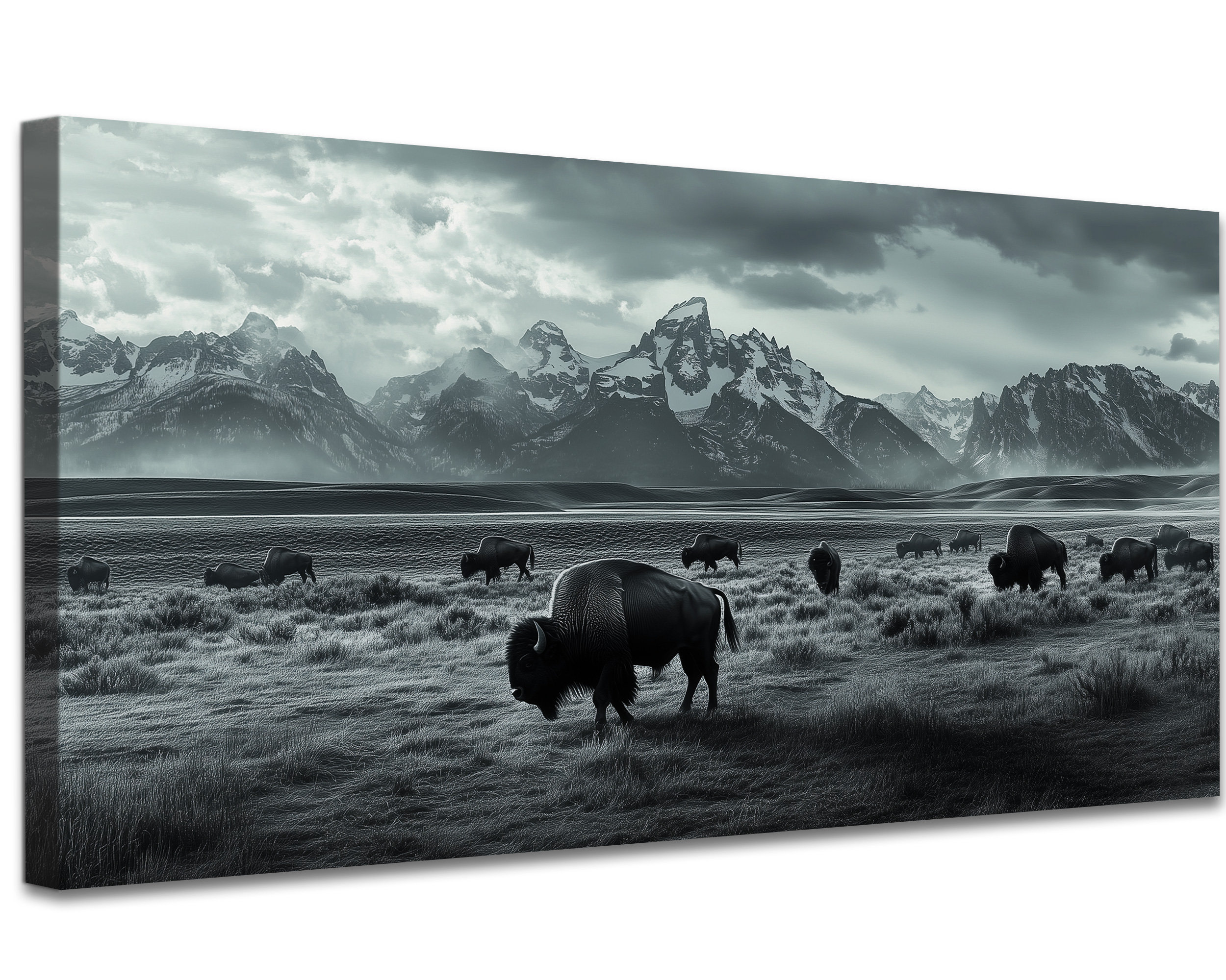 The Holiday Aisle® American Bison Canvas Wall Art - Elegant Wildlife ...