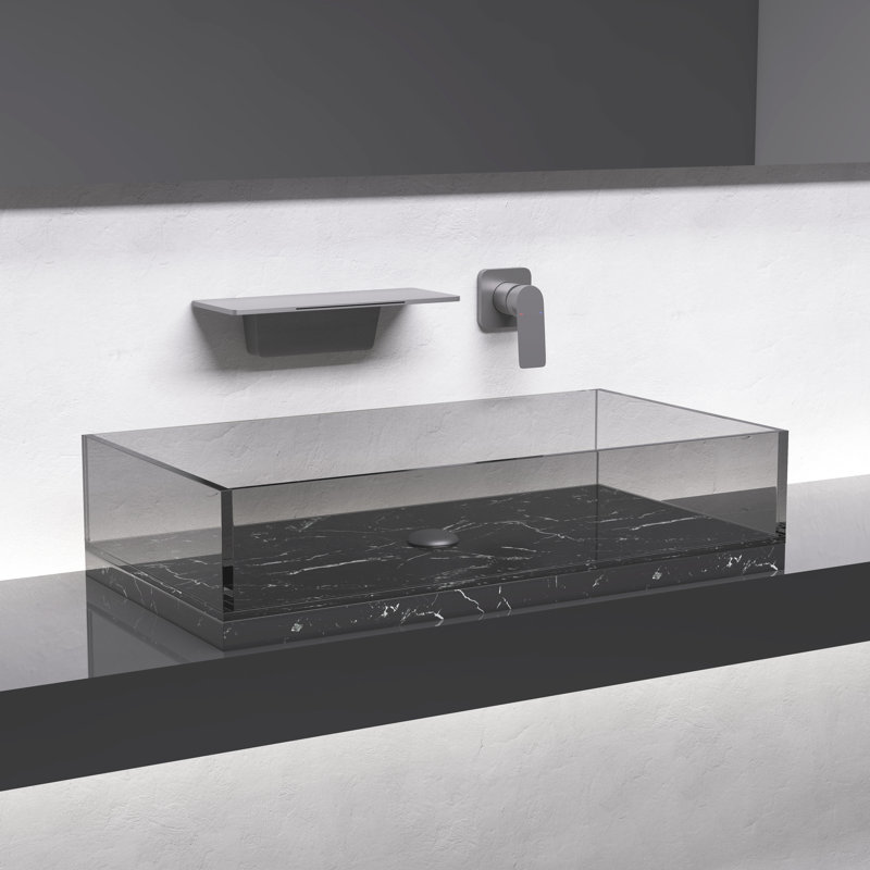 Waterfall Style Bathroom Sink Faucet - Brass, Gunmetal, Single, Wall Mount In Gunmetal Installation, Brass