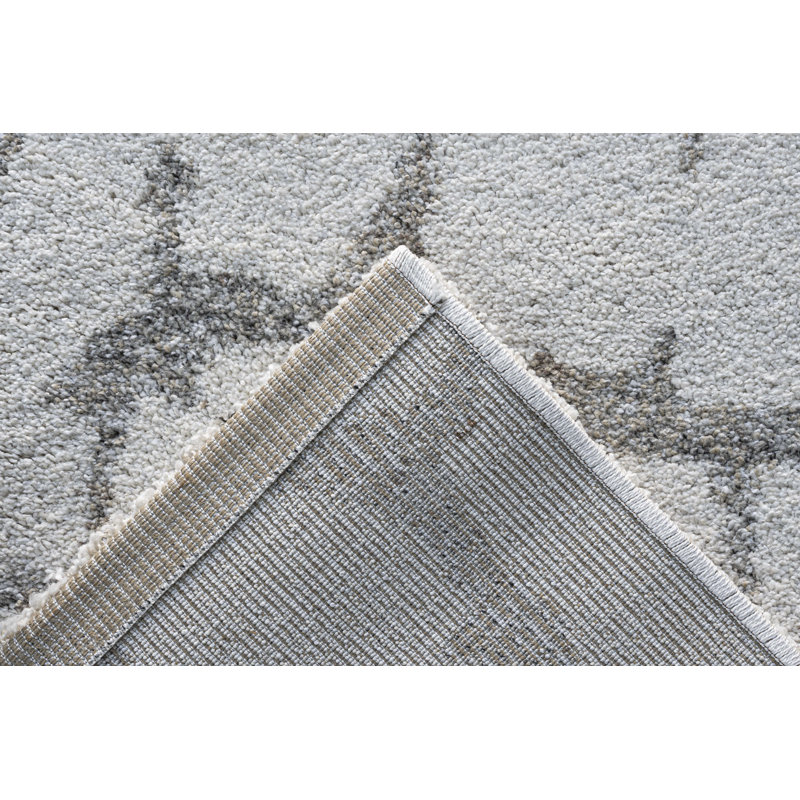 Tapis en polypropylène beige, brun, gris anthracite, ivoire et blanc Granada, Rectangle de 5 pi x 8 pi