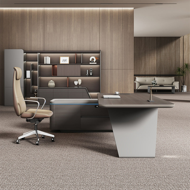 Bureau de direction 86,61 po style brun, H 29,53 po x l 86,61 po x P 35,43 po