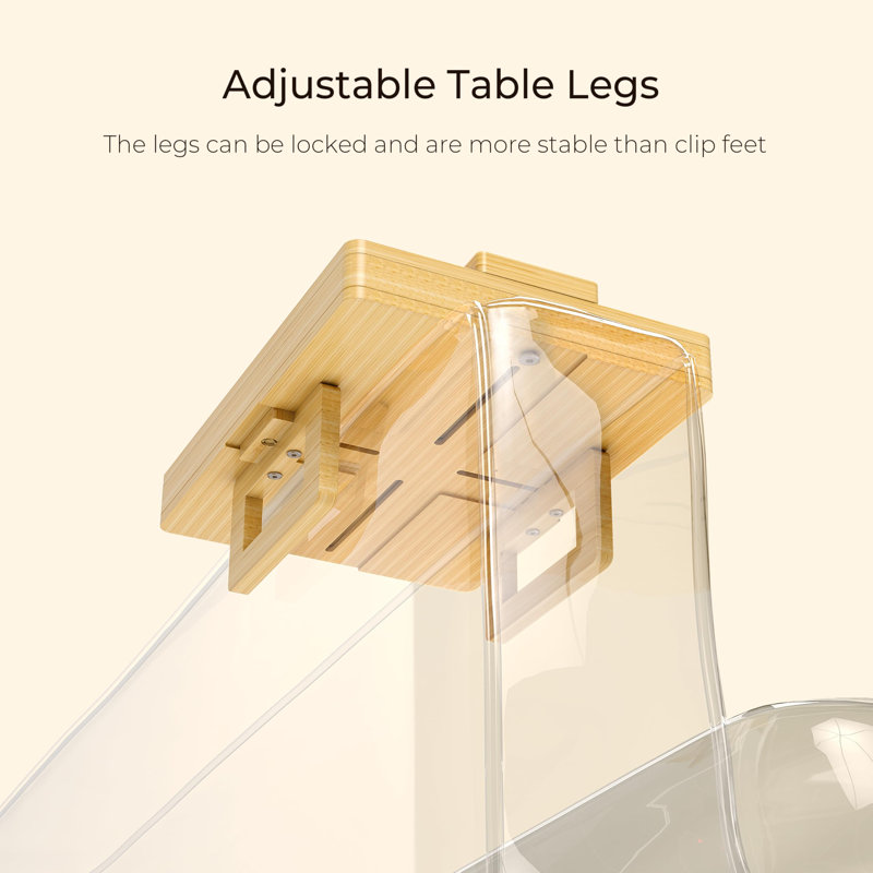Bamboo Couch Arm Tray For Wide Couch, Sofa Arm Clip Table With Storage Box, Couch Armrest Tray With 360°Rotating Phone Holder