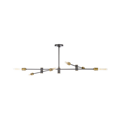 Lustre linéaire moderne Spoutnik 6 lumières Pluton