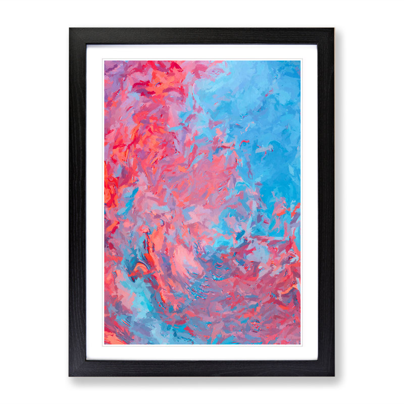 Learning From The Sea Abstract - Wall Art, 66cm H x 48cm W, Black Framed, White