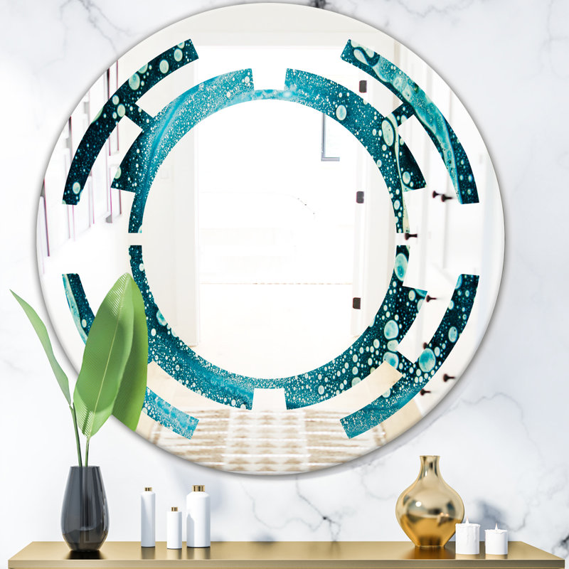 Miroir mural Traditional, H 31,5 po x l 31,5 po, Tourbillon de formes géométriques tendance