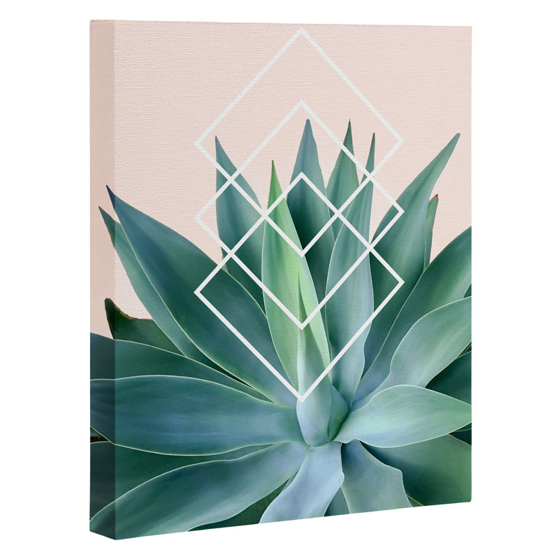 « agave geographical metrics pêche », impression, H 10 po x l 8 po x P 2 po, Toile tendue, Pas de tapis