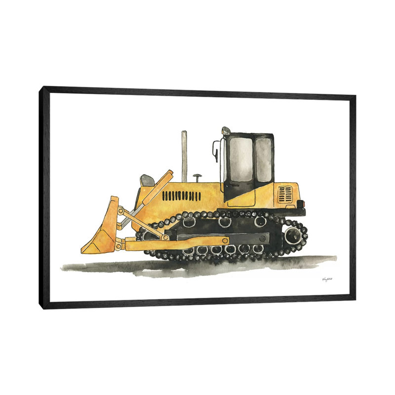 Bulldozer by Kelsey McNatt - Painting on Canvas, 66.04cm H x 101.6cm W x 3.81cm D, Black Framed