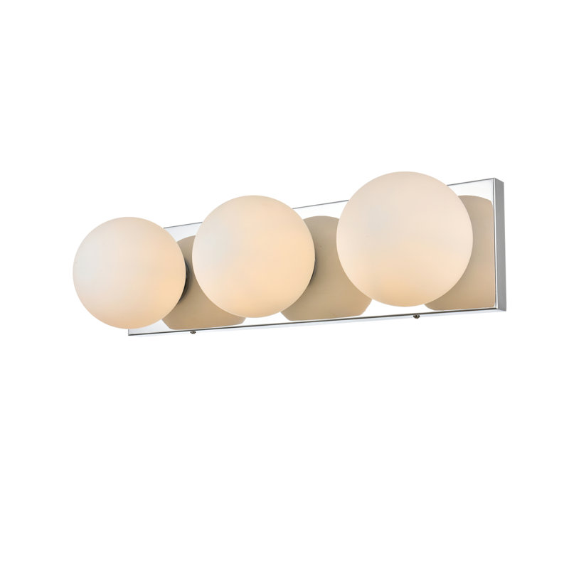 Isabeth Dimmable Bath Sconce, 3 Lights, 6" H x 22" W x 22" D, Chrome