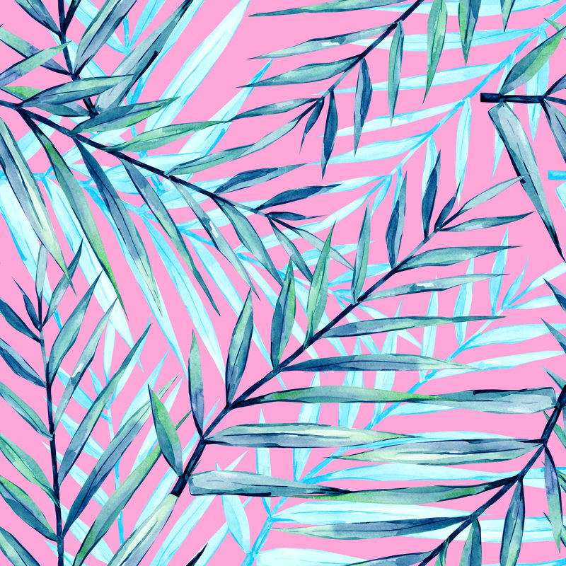 Impression sur toile, feuilles tropicales sans soudure de Barbazan, H 12 po x l 12 po