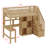 Space-Saving Multifunctional Wooden Loft Bed Frame With Desk, Stairs, Bookshelf And Storage Drawers-119926317
