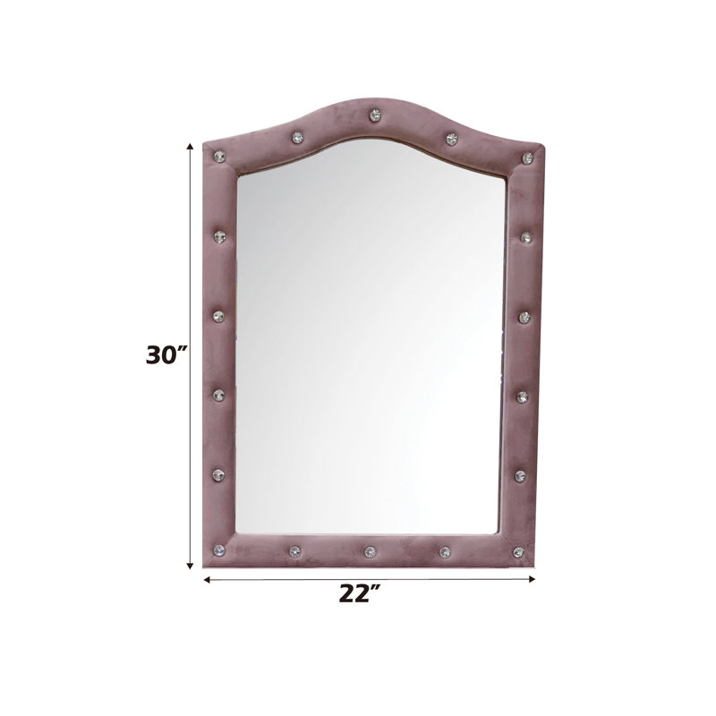 Miroir Reggie en tissu rose (miroir inclus seulement)