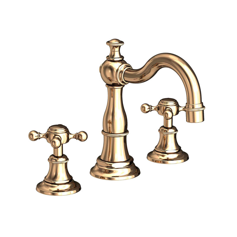 Victoria Widespread Bathroom Faucet with Drain Assembly, French Gold