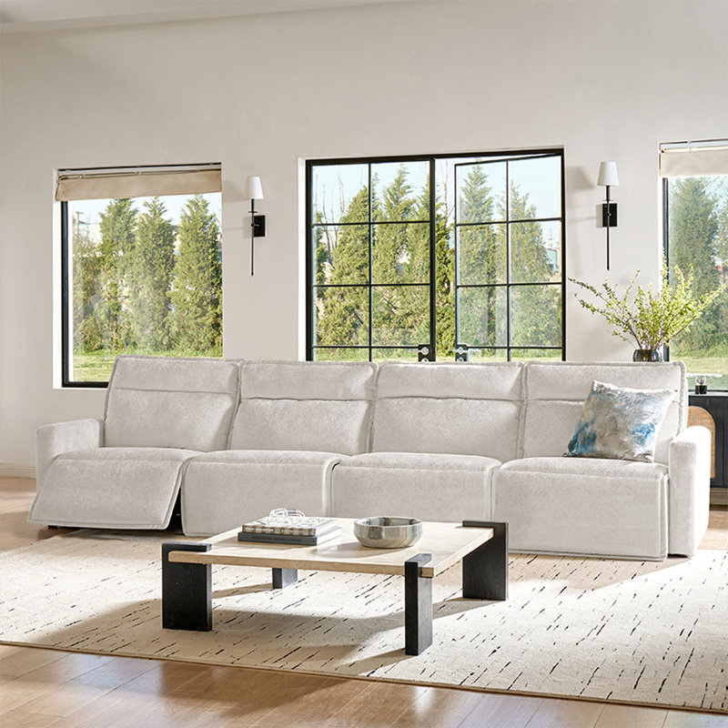 Canapé inclinable électrique surdimensionné avec un siège inclinable Majida, H 41,5 po x l 155 po x P 40,5 po, 4, Dawn Glow