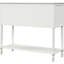 Living Room Buffet avec tablette inférieure en blanc, armoire de rangement - conception exquise, 2 armoires, tiroirs, console de construction blanche spacieuse, deux armoires en bois massif-121047305