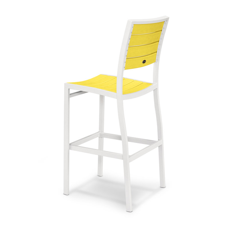 Chaise d'appoint de bar POLYWOOD Euro, Citron, Blanc