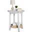 Table de bout rustique rustique rustique blanc antique à 1 tablette, style rustique